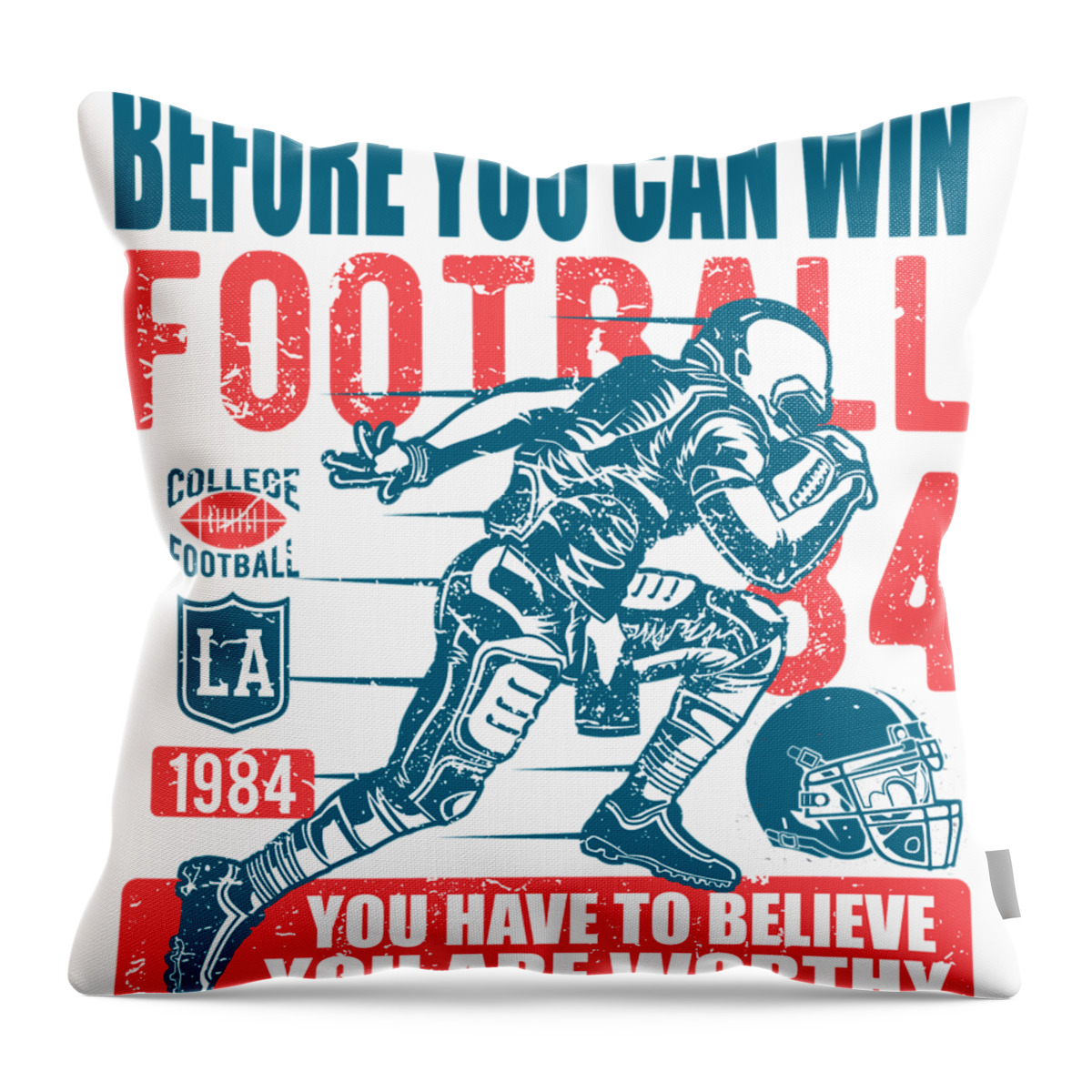 American Throw Pillow featuring the digital art American football by Long Shot
