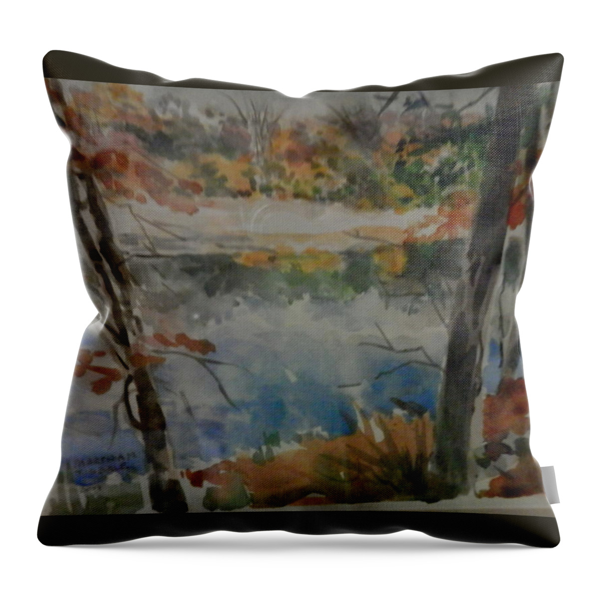 River Throw Pillow featuring the painting Amerson River Walk by Martha Tisdale
