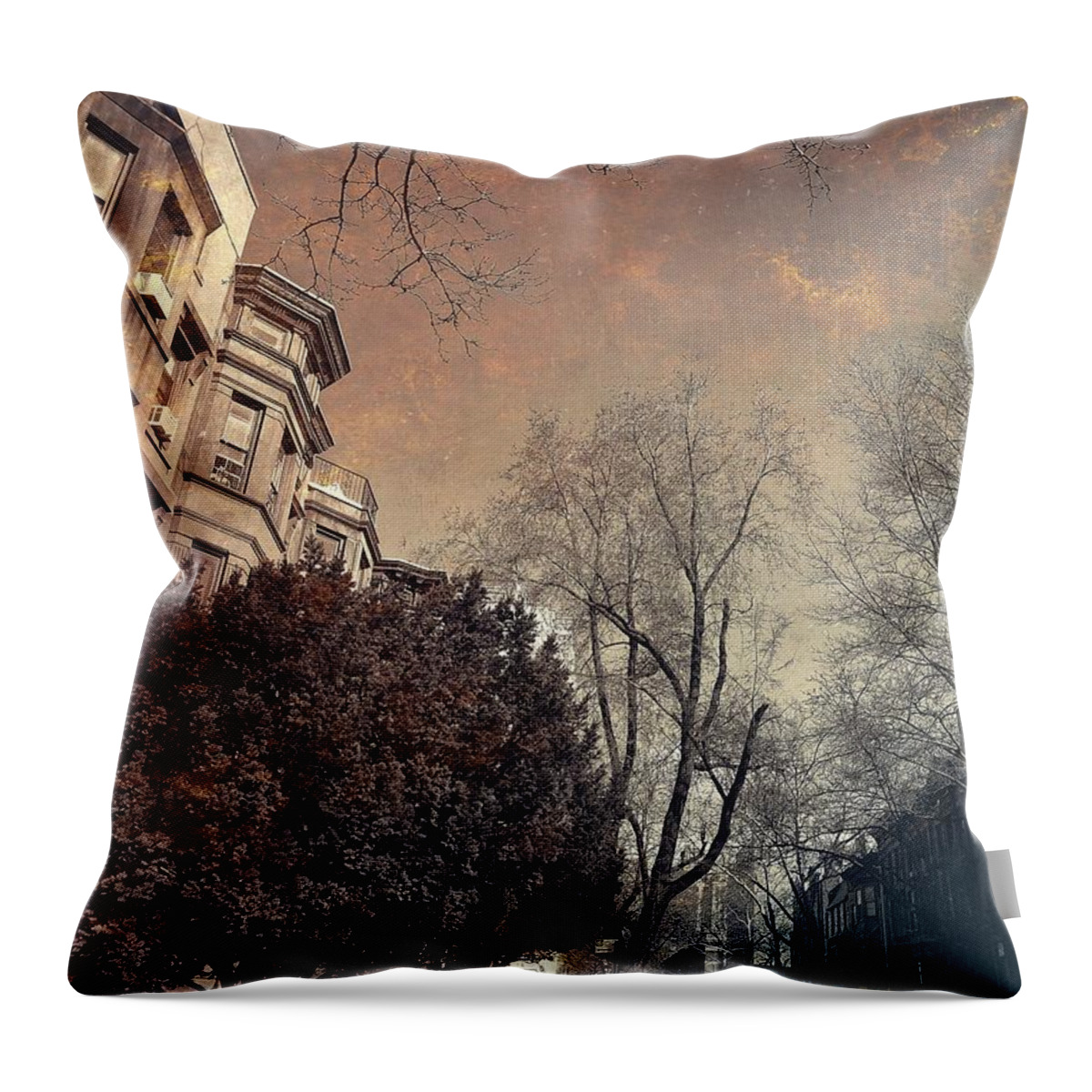 Brooklyn Throw Pillow featuring the photograph Among the Brownstones - Gift for New Yorkers by Onedayoneimage Photography