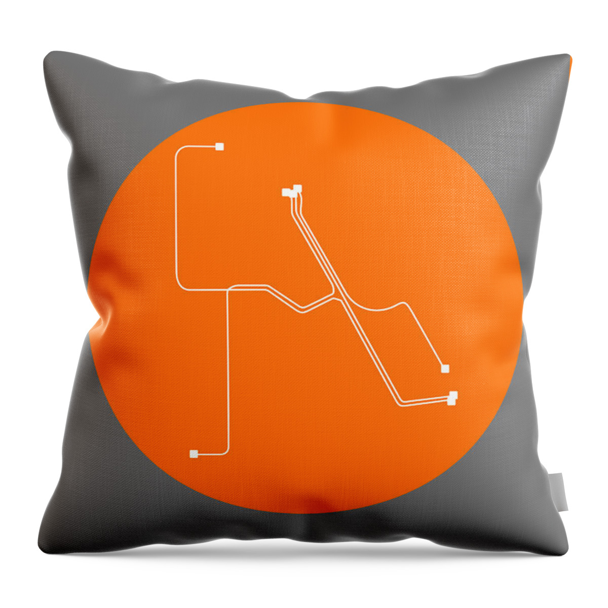 Amsterdam Throw Pillow featuring the digital art Amsterdam Orange Subway Map by Naxart Studio