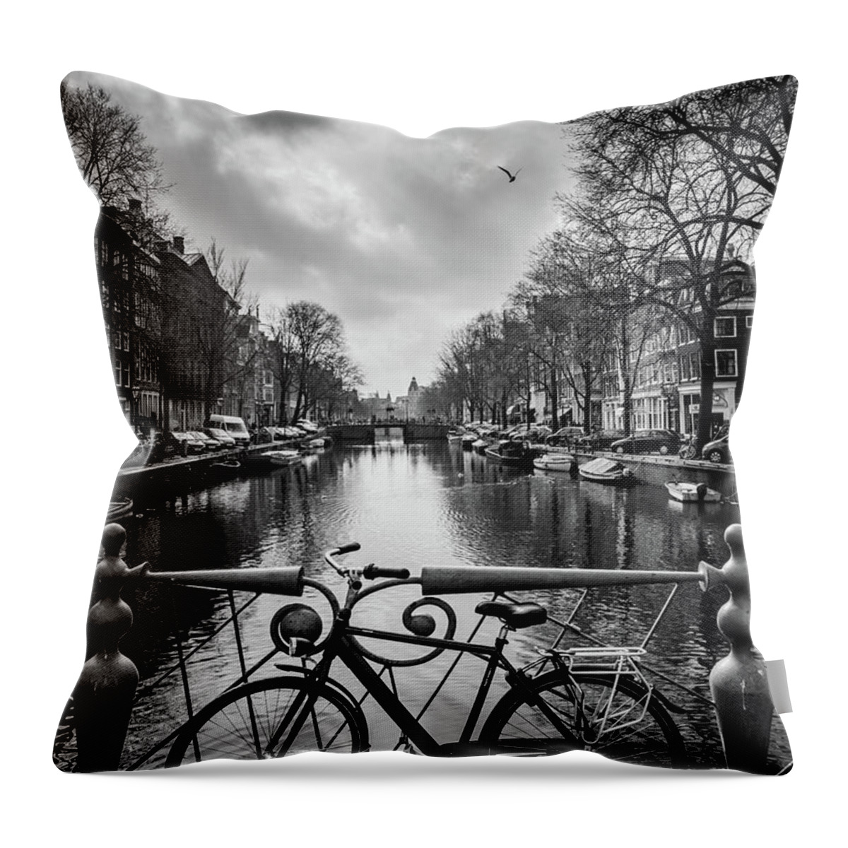 Holland Throw Pillow featuring the photograph Amsterdam View by Framing Places