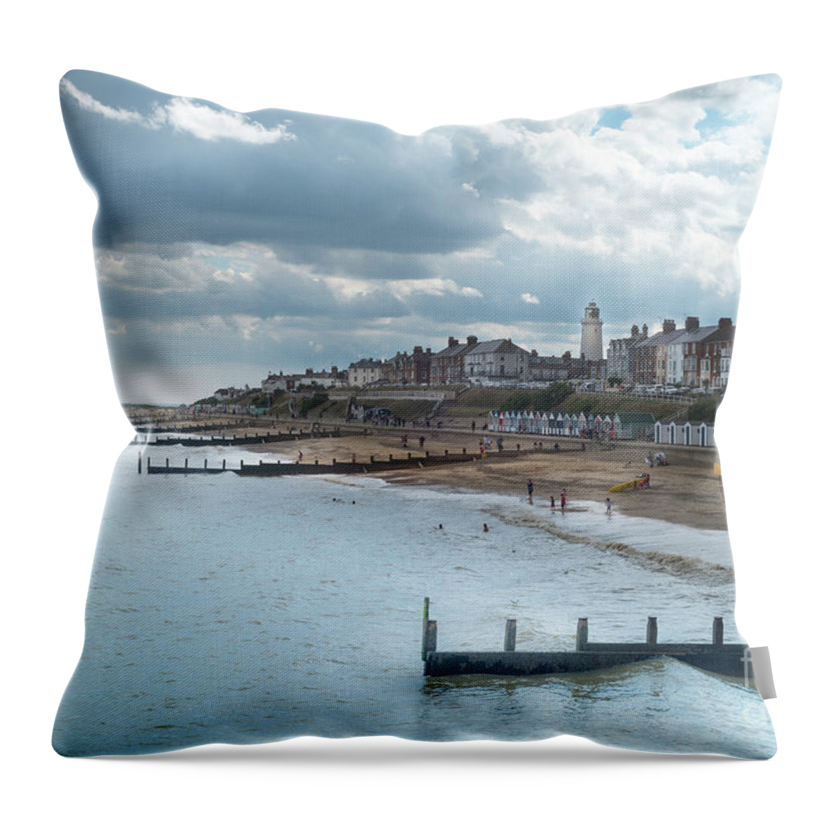 Beach Throw Pillow featuring the photograph An English Beach by Perry Rodriguez