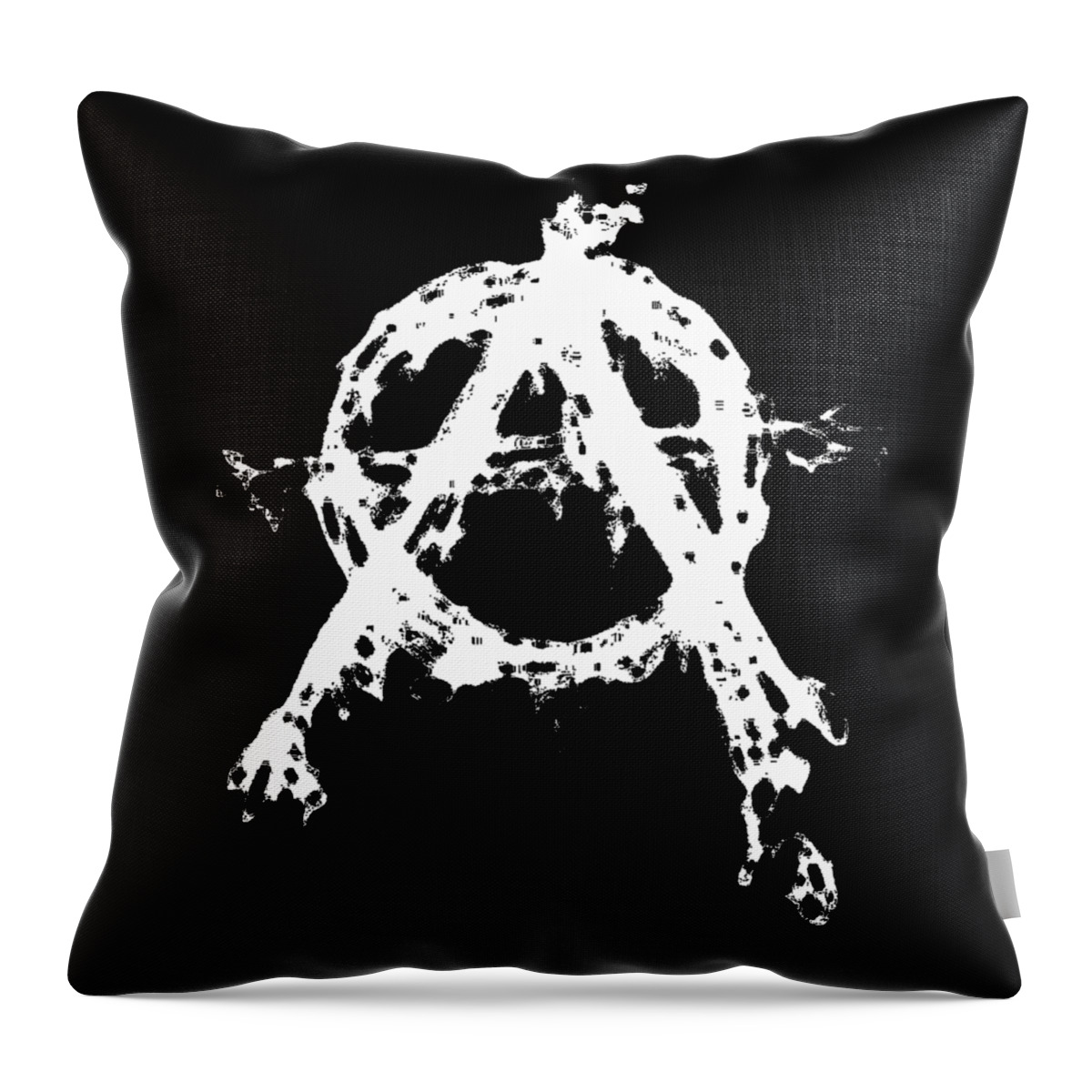 Anarchy Throw Pillow featuring the digital art Anarchy Graphic by Roseanne Jones