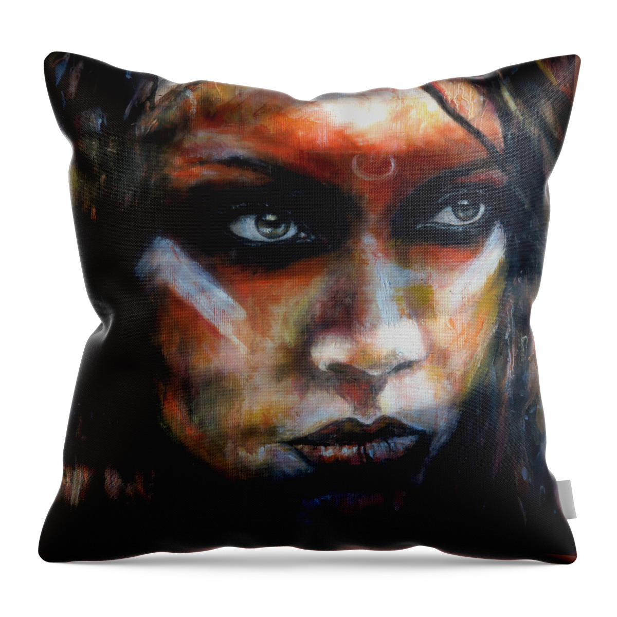 Zoe Oakley Throw Pillow featuring the painting Ancestress by Zoe Oakley
