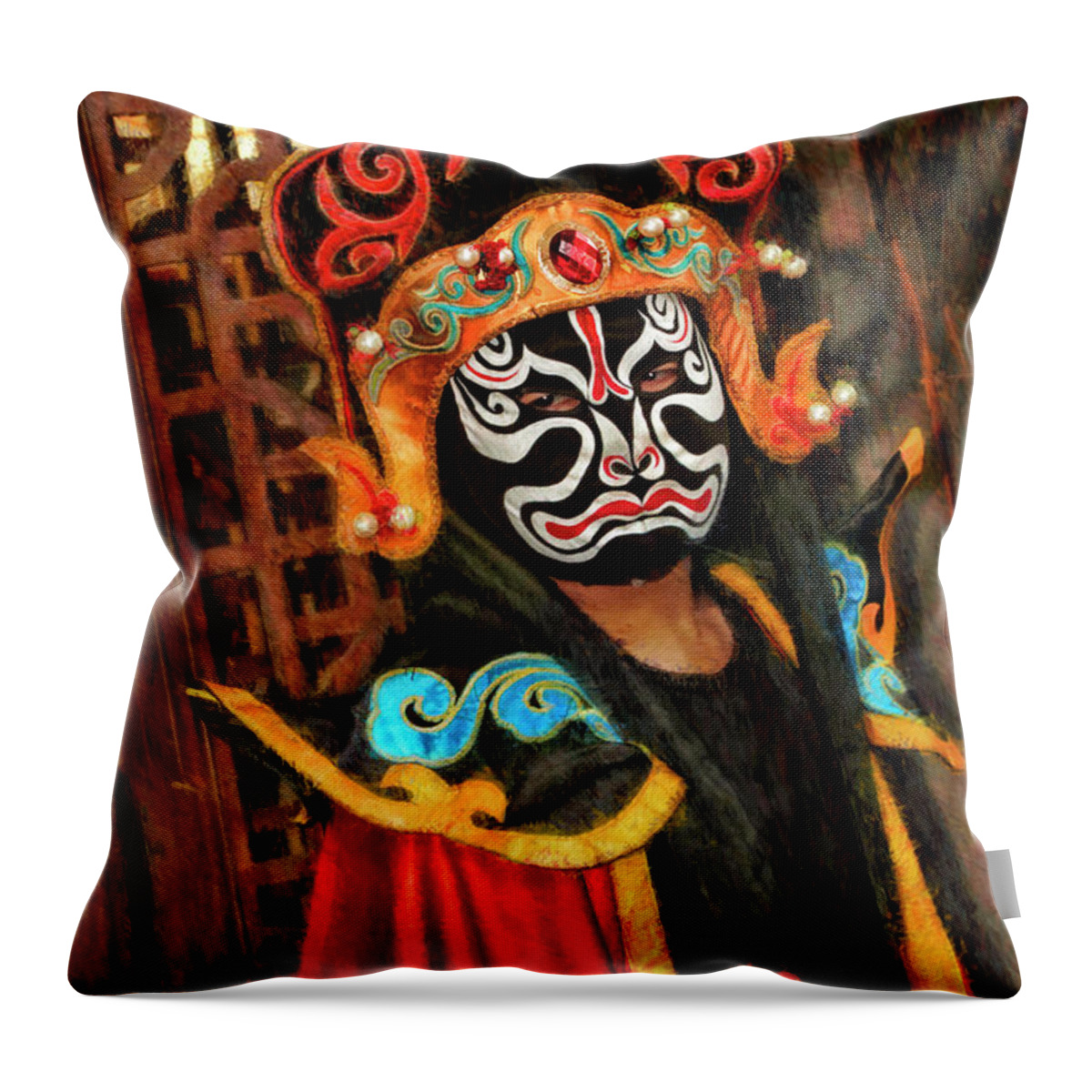  Throw Pillow featuring the photograph Ancient Traditions Sichuan Opera by Blake Richards