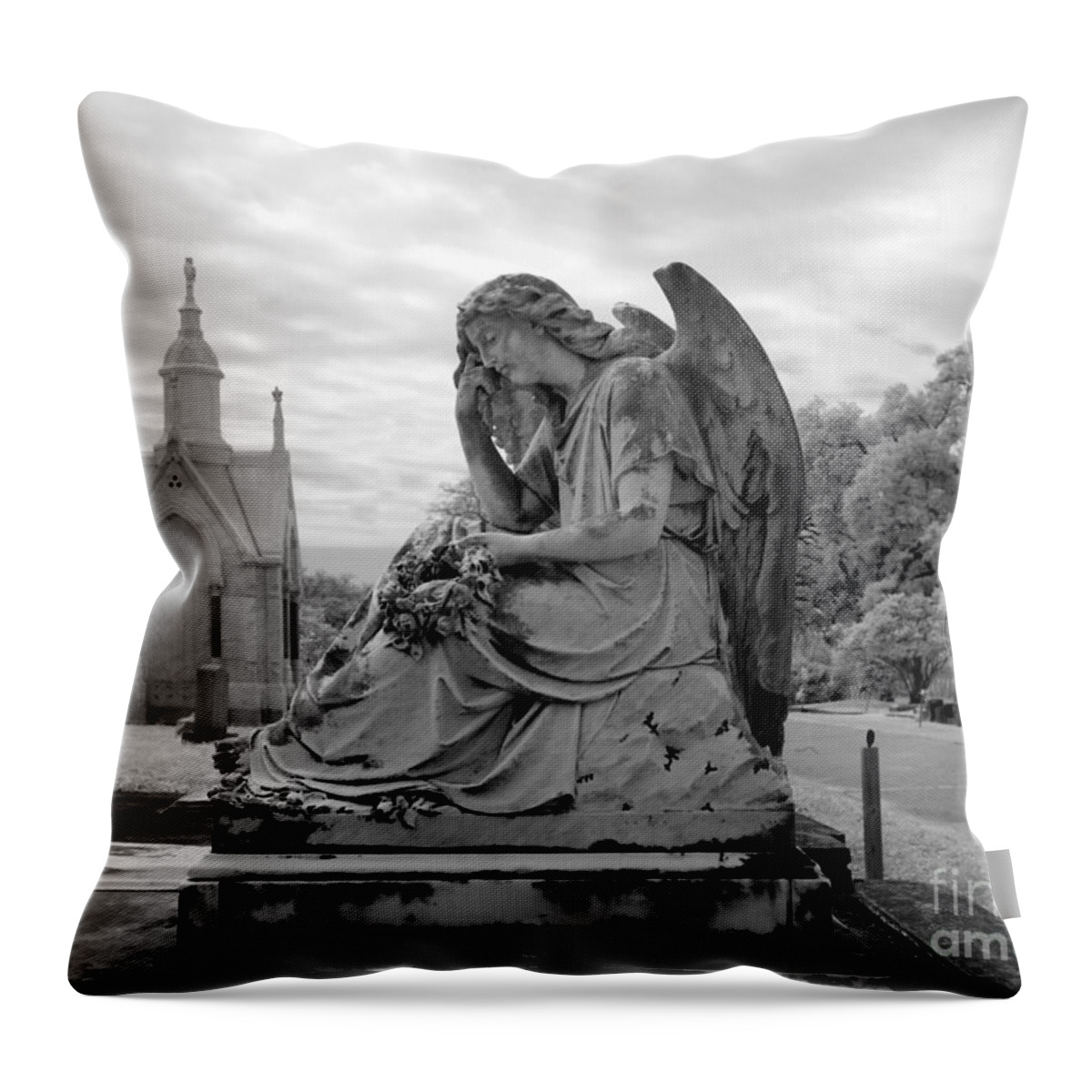 2010 Throw Pillow featuring the photograph Angel Tombstone, 2010 by Carol Highsmith