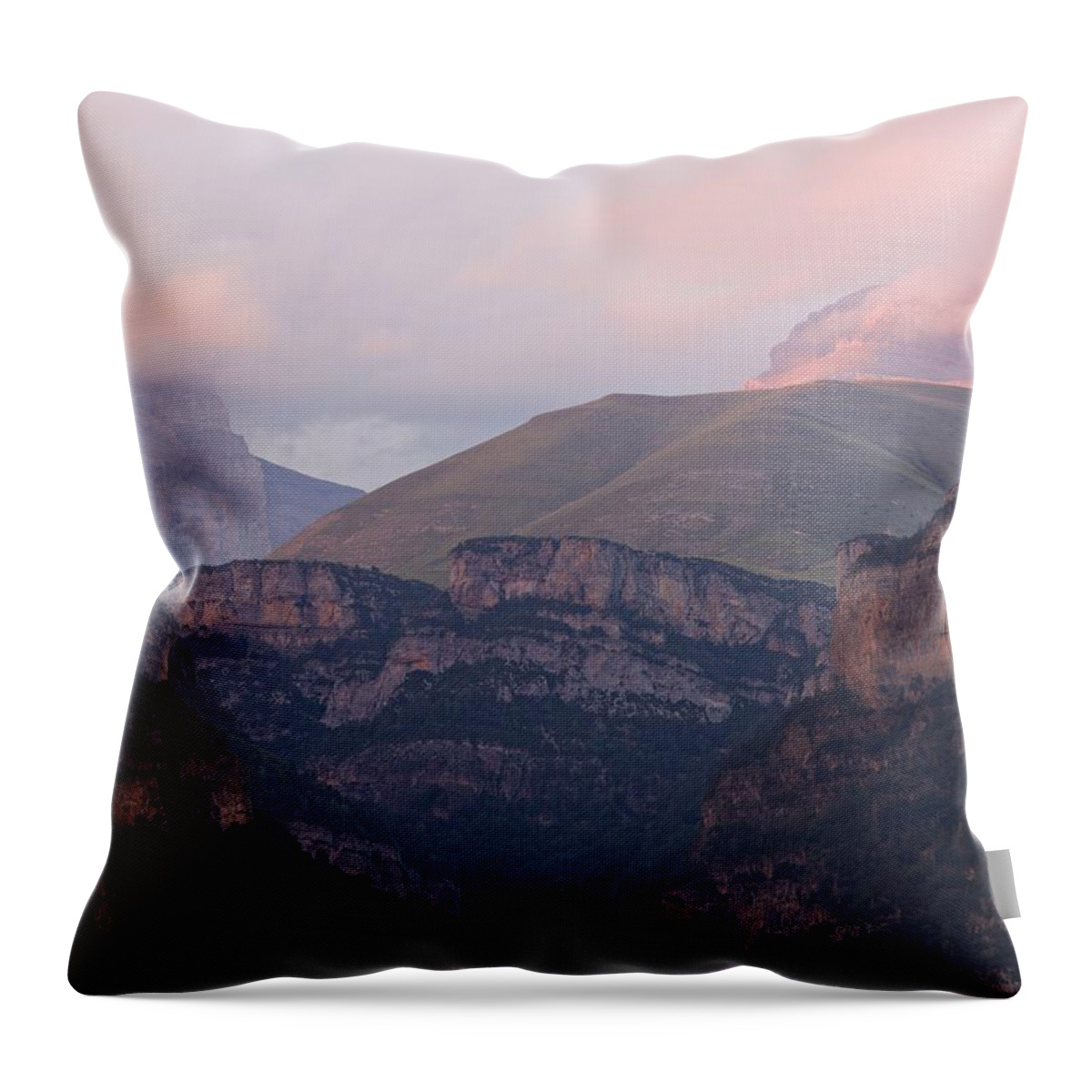 Anisclo Canyon Throw Pillow featuring the photograph Anisclo Canyon Sunset by Stephen Taylor