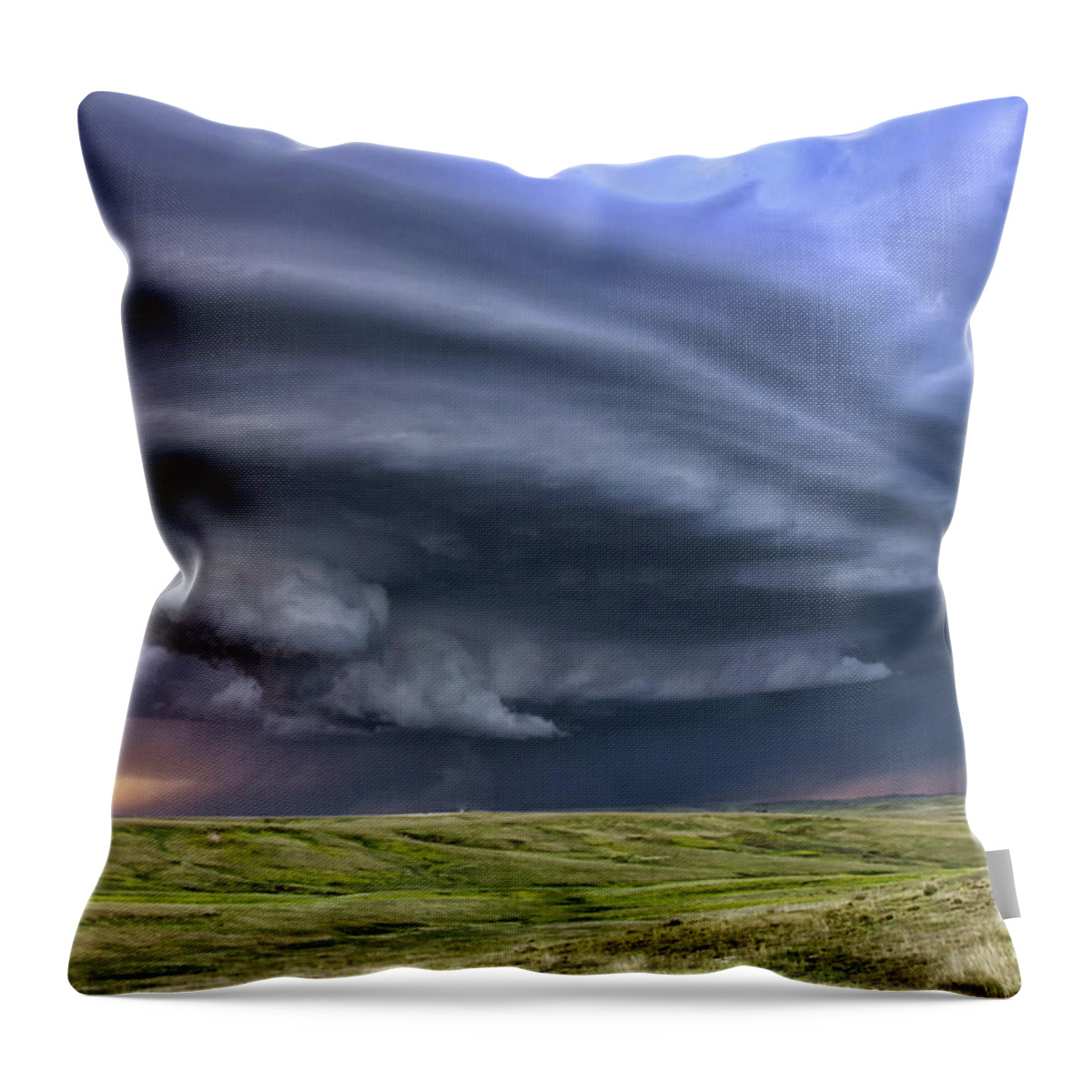 Risk Throw Pillow featuring the photograph Anticyclonic Supercell Thunderstorm by Jason Persoff Stormdoctor
