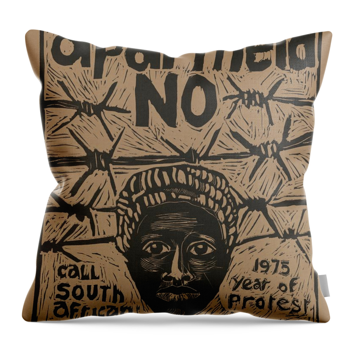 Apartheid Throw Pillow featuring the painting Apartheid, No by Rachael Romero