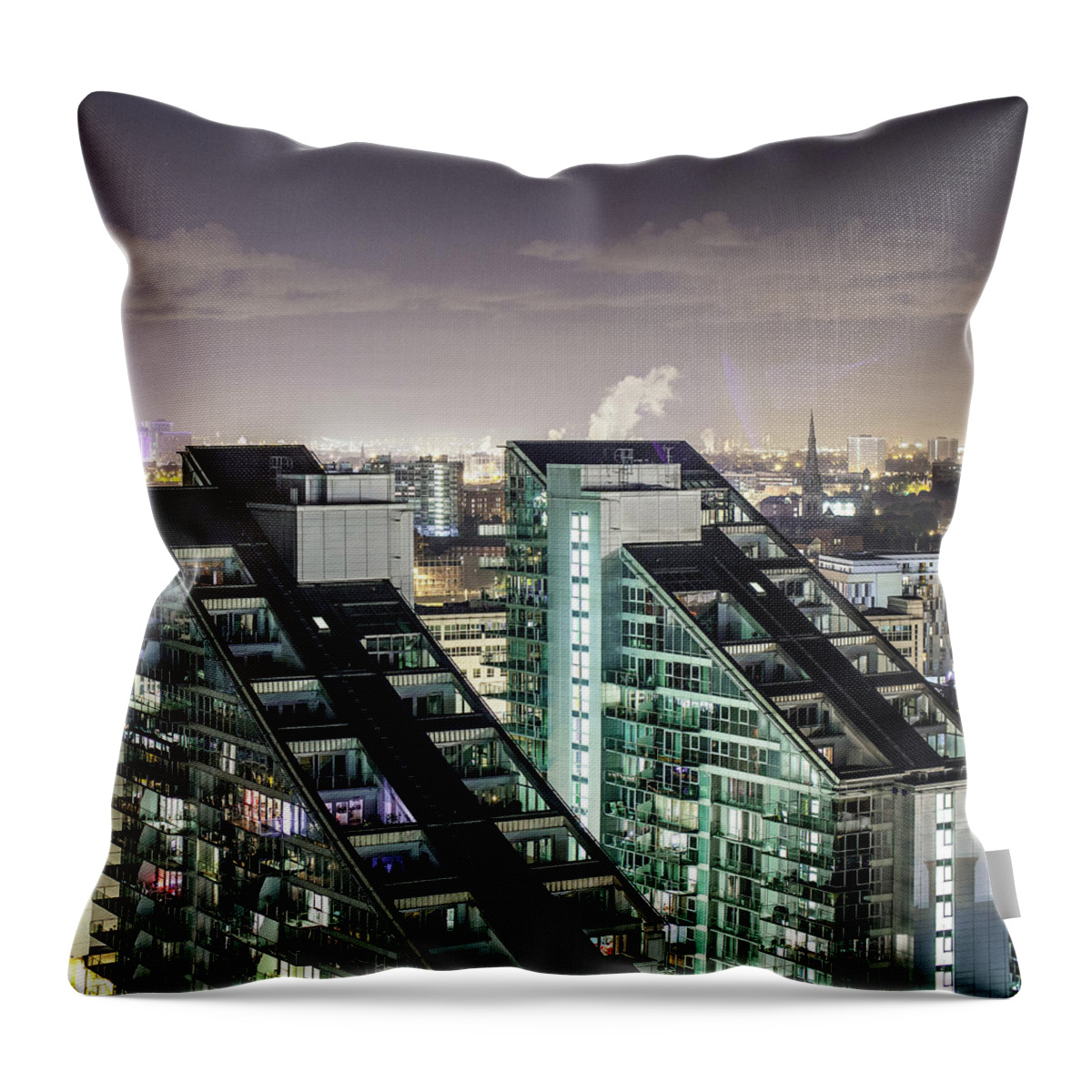 Tranquility Throw Pillow featuring the photograph Apartment Buildings by Mark Lovatt