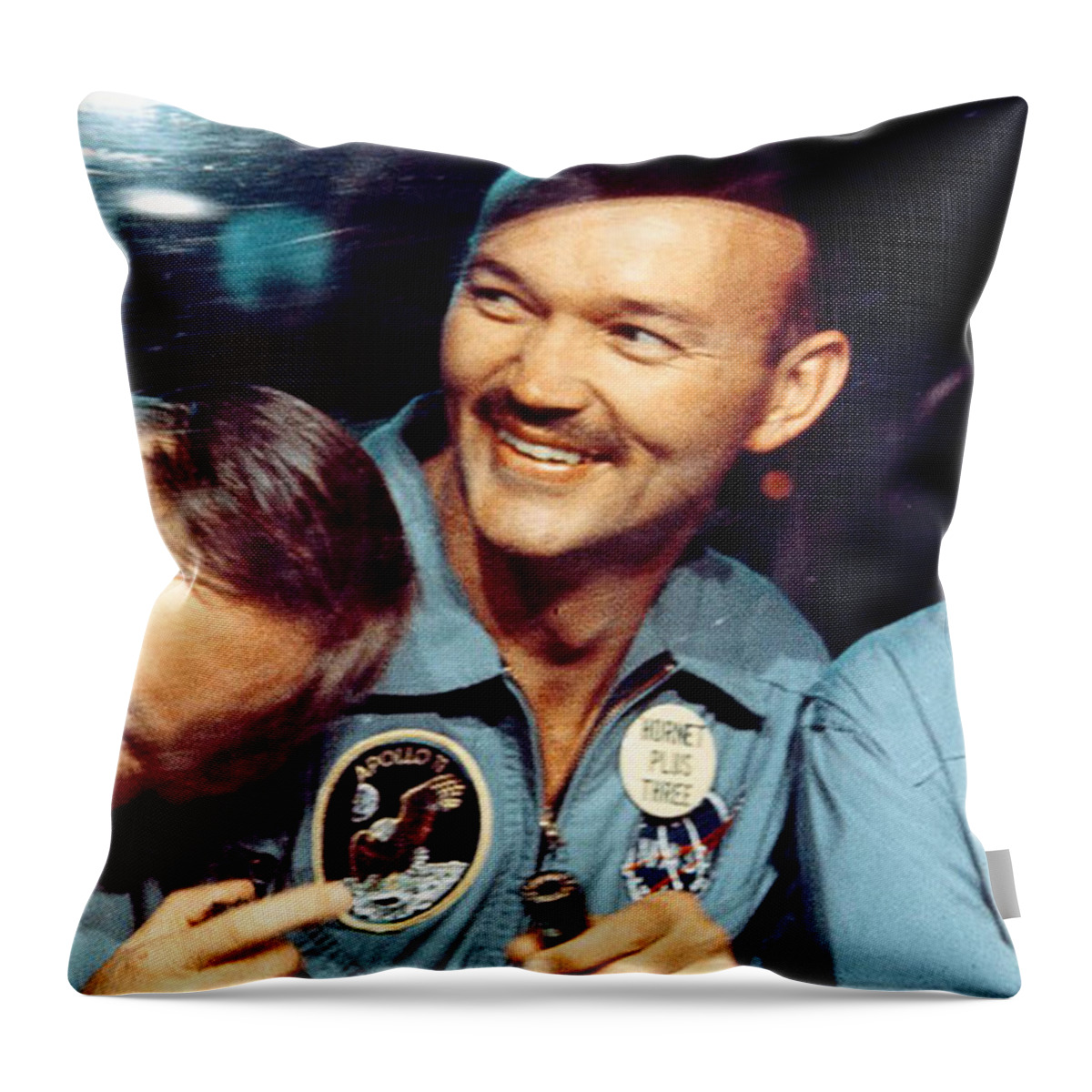 1969 Throw Pillow featuring the photograph Apollo 11, Happy To Be Home, 1969 by Science Source