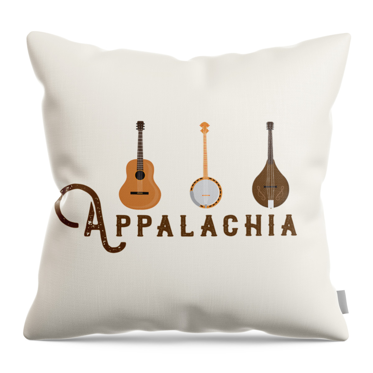 Appalachian Music Throw Pillow featuring the digital art Appalachia Mountain Music White Mountains by Heather Applegate