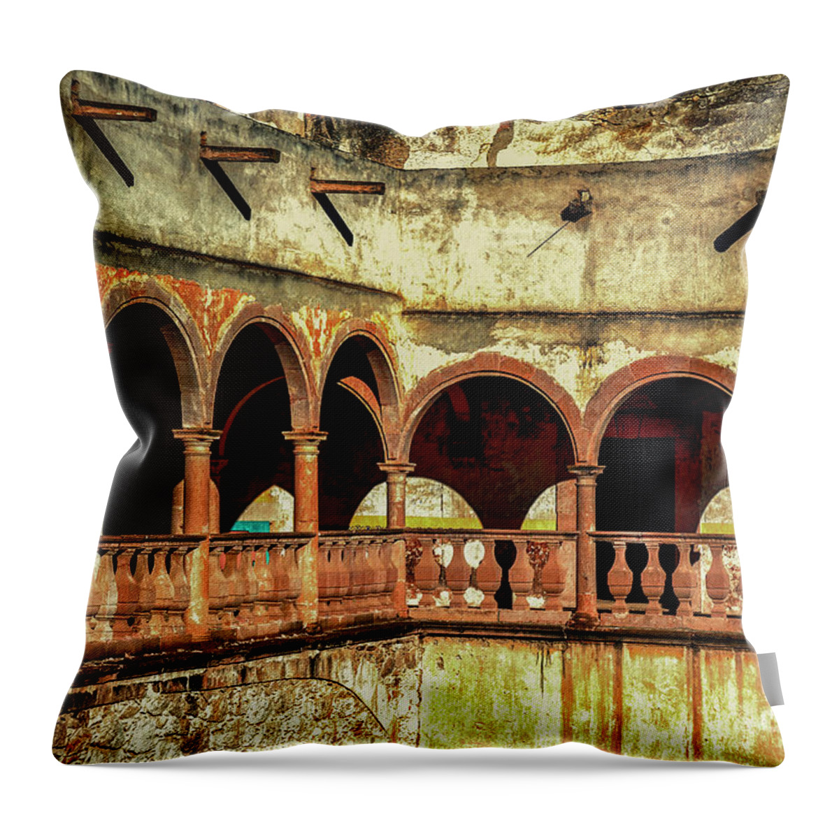 Arches Throw Pillow featuring the photograph Arches and Texture by Barry Weiss