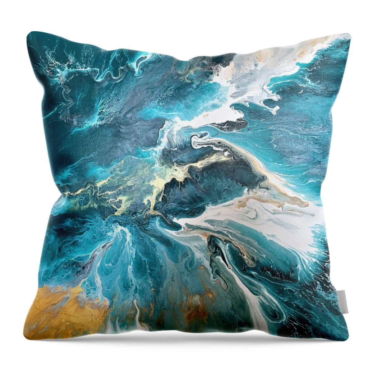 Abstract Art Throw Pillow featuring the painting Archipelago by Soraya Silvestri