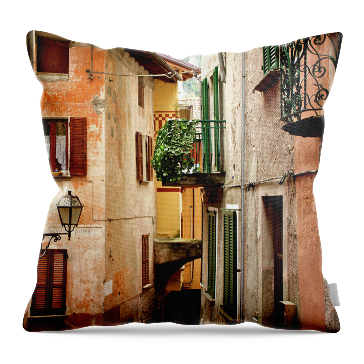 Residential District Throw Pillow featuring the photograph Argegno Crop by Andrea Costa Photography