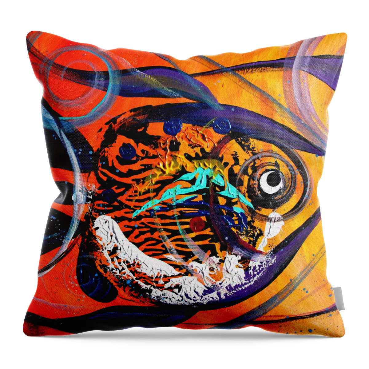 Fish Throw Pillow featuring the painting Arizona Fish by J Vincent Scarpace