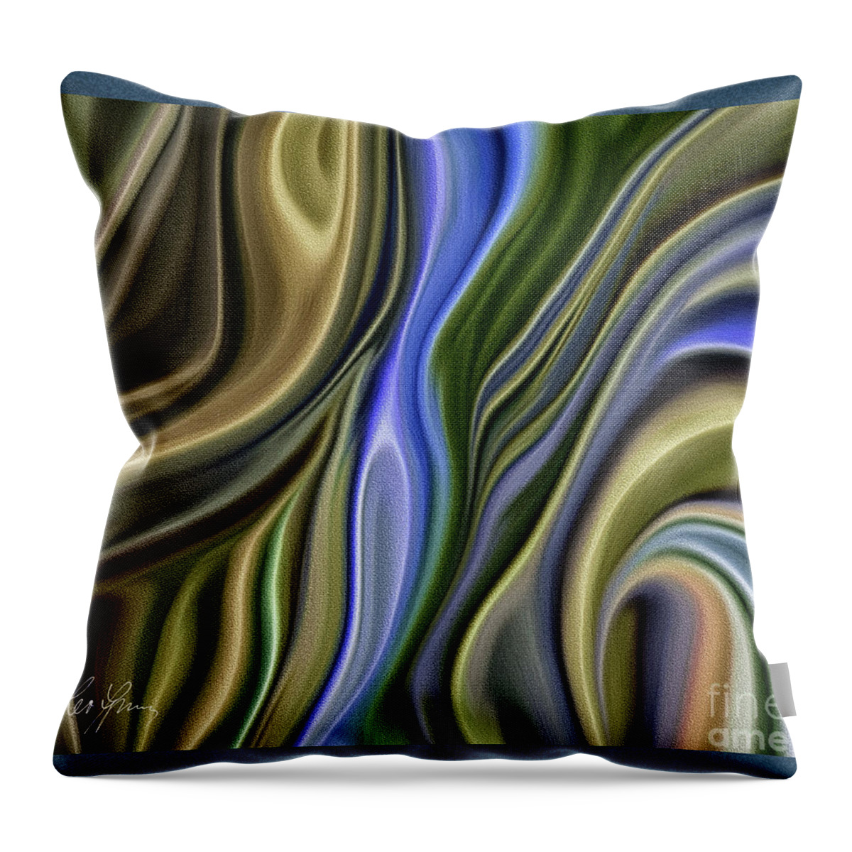 River Throw Pillow featuring the digital art Around The River by Leo Symon