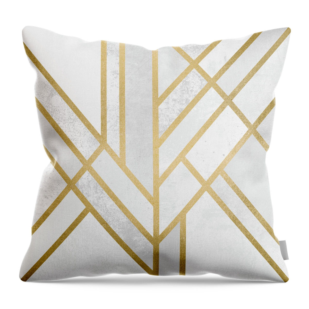 Art Deco Throw Pillow featuring the digital art Art Deco Gold by Elisabeth Fredriksson