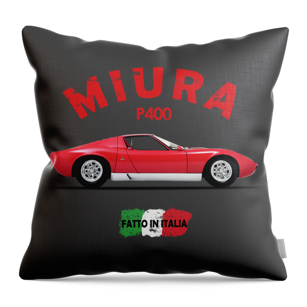 Lamborghini Miura Throw Pillow featuring the photograph Miura 69 by Mark Rogan