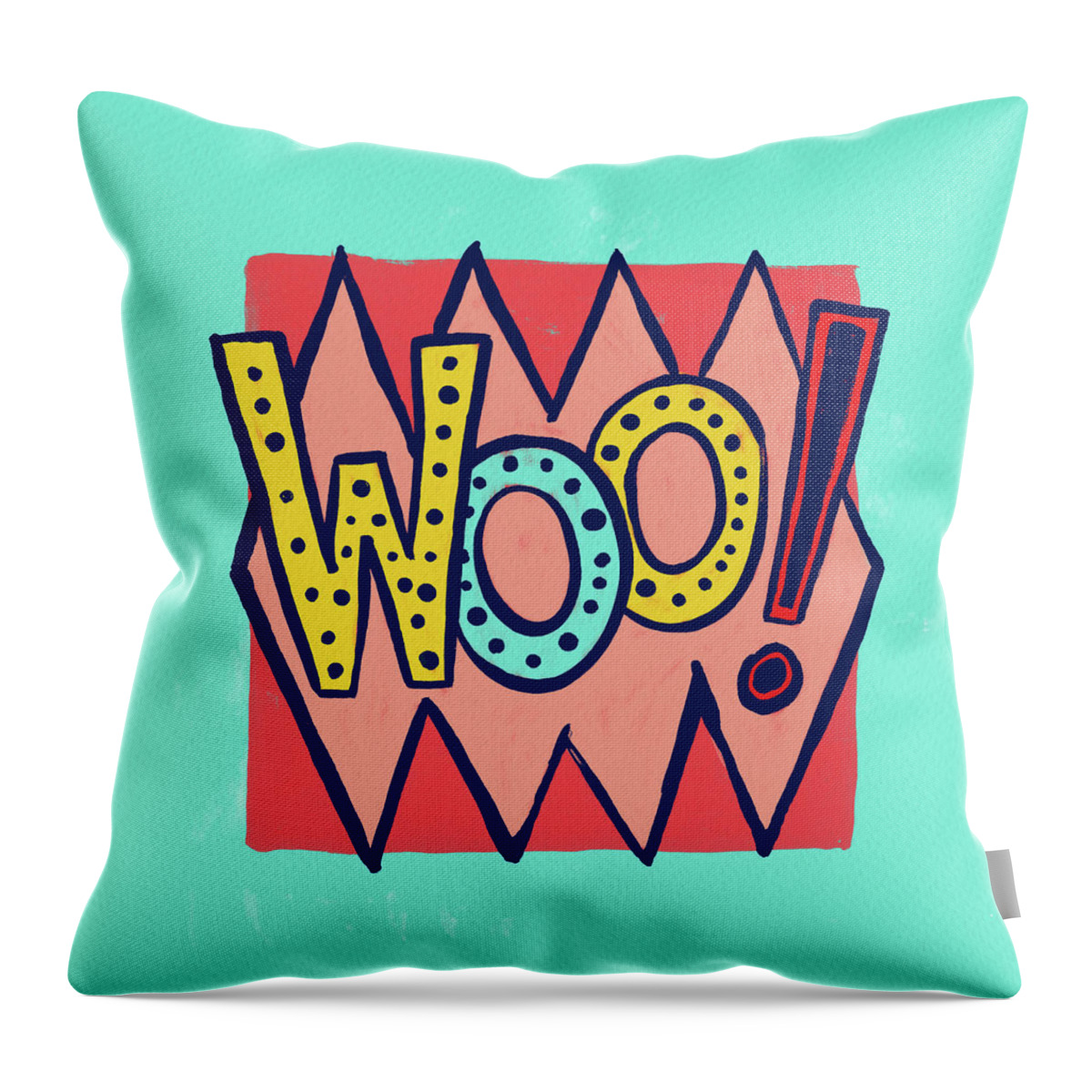 Woo Throw Pillow featuring the painting Woo by Jen Montgomery