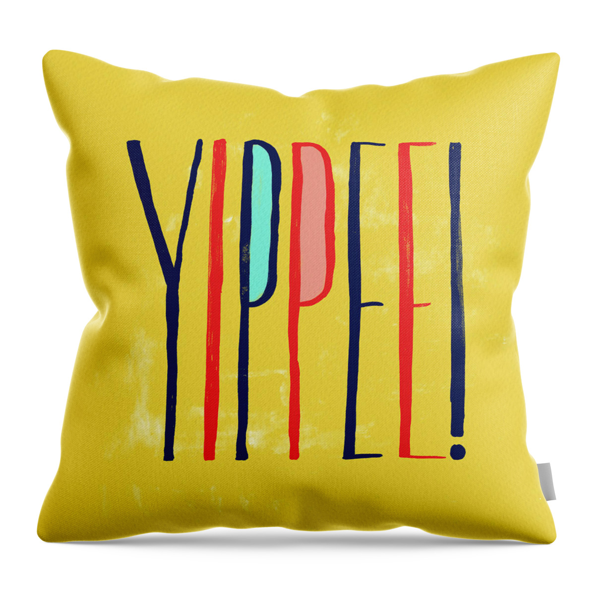 Yippee Throw Pillow featuring the painting Yippee by Jen Montgomery