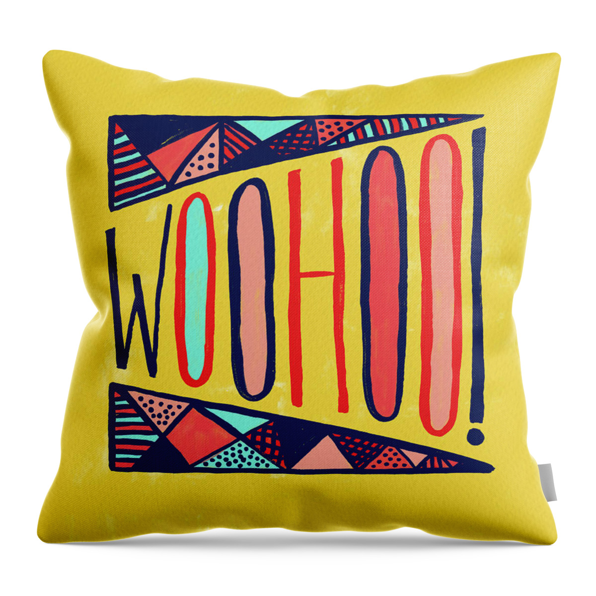 Woohoo Throw Pillow featuring the painting Woohoo by Jen Montgomery
