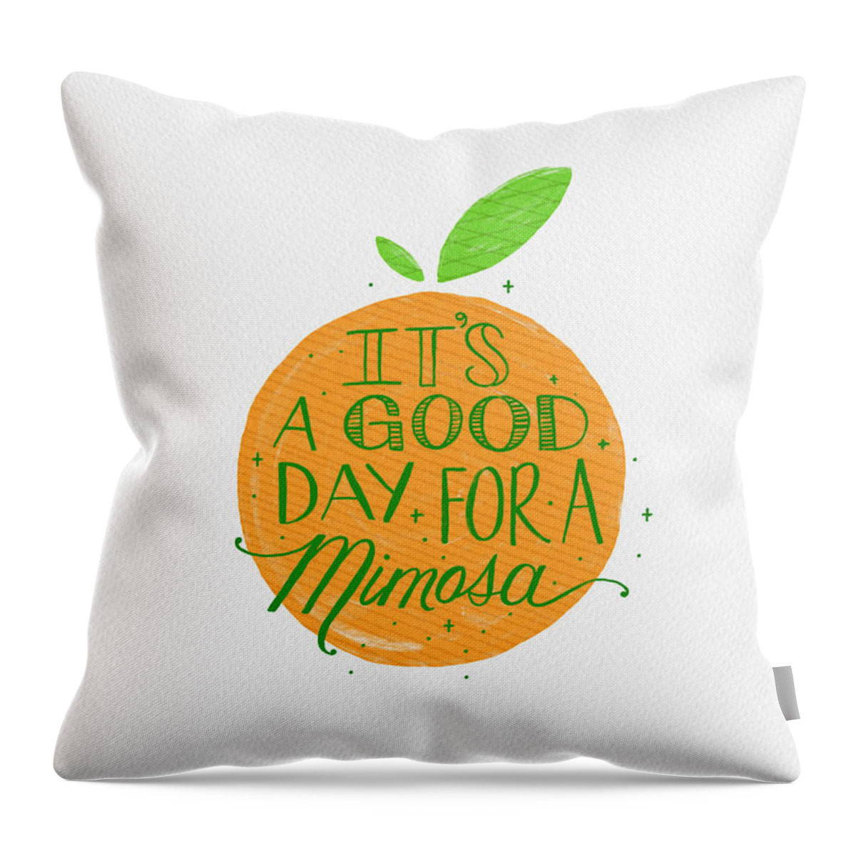 Mimosa Throw Pillow featuring the painting It is a Good Day for a Mimosa by Jen Montgomery
