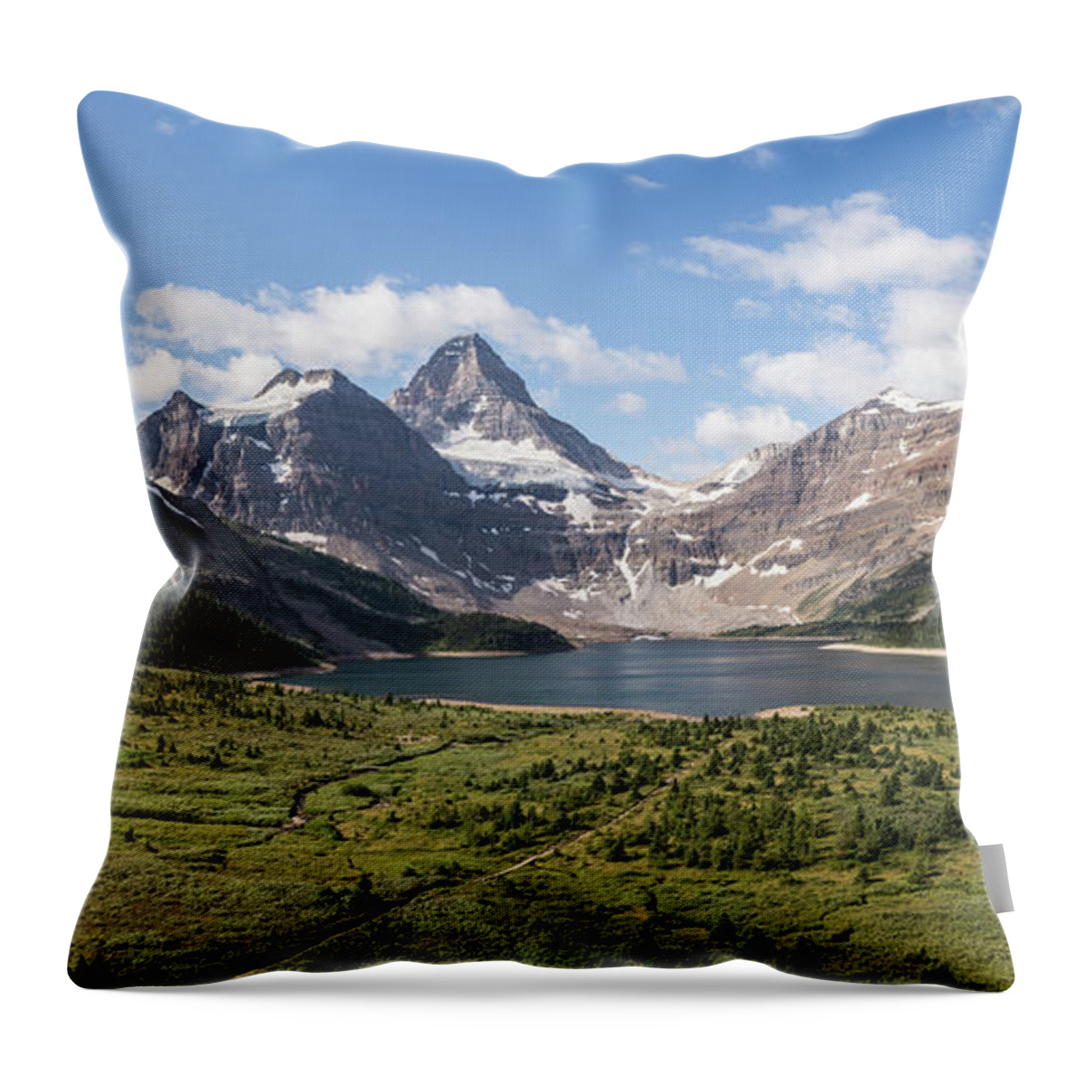 Mt. Assiniboine Throw Pillow featuring the photograph Assiniboine Valley by Joe Kopp