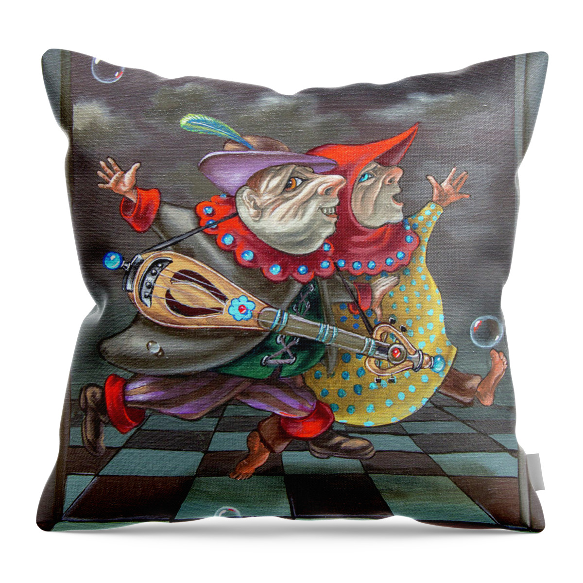 Painting Throw Pillow featuring the drawing At a Run by Victor Molev