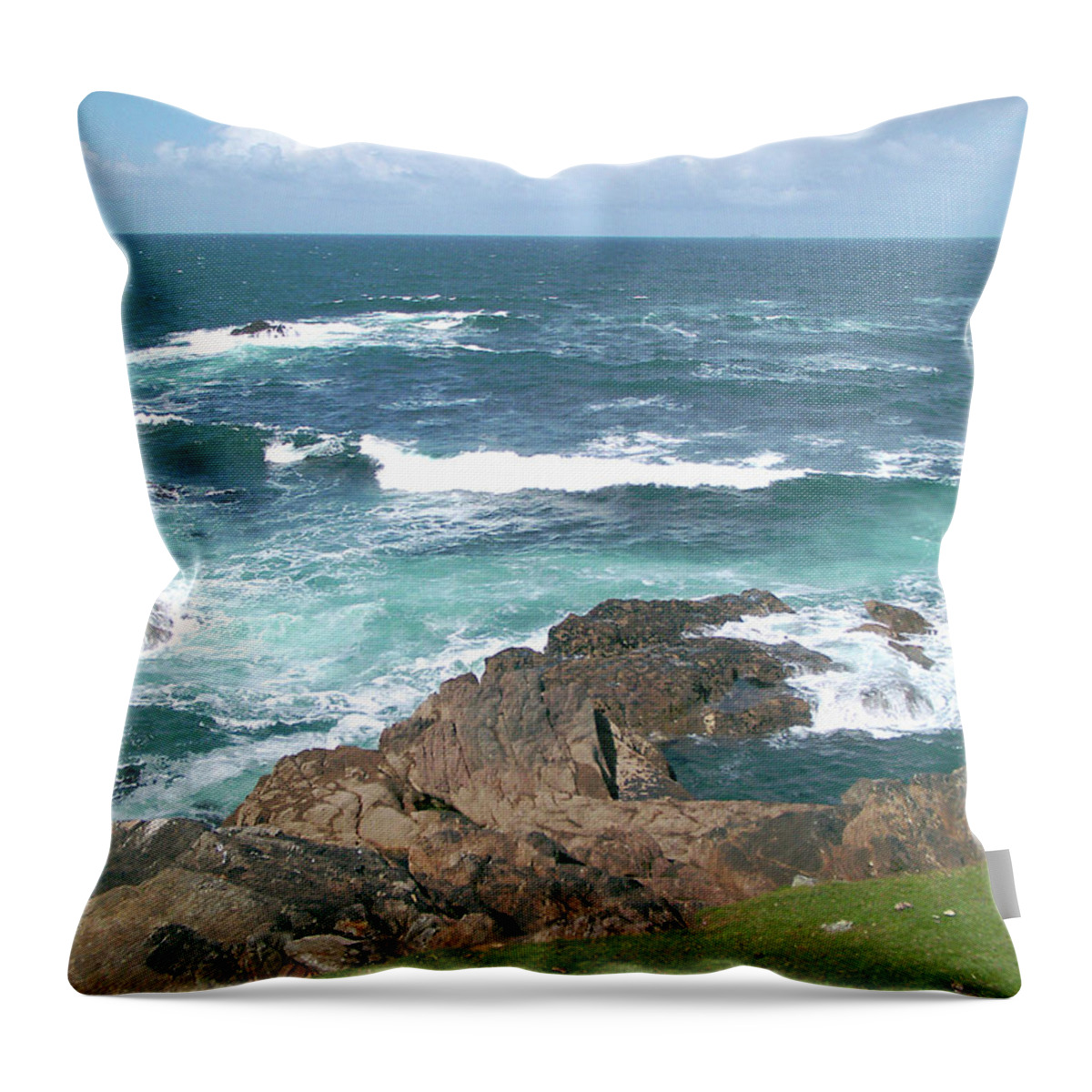 Scenics Throw Pillow featuring the photograph Atlantic Ocean by Photography By Robert Riddell