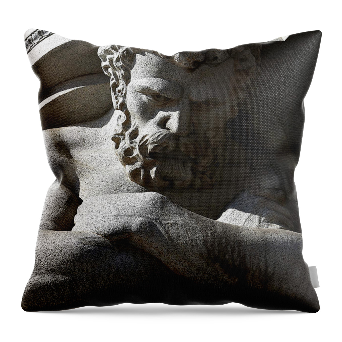 Architecture Throw Pillow featuring the photograph Atlas - Architectural Strength by Yvonne Johnstone