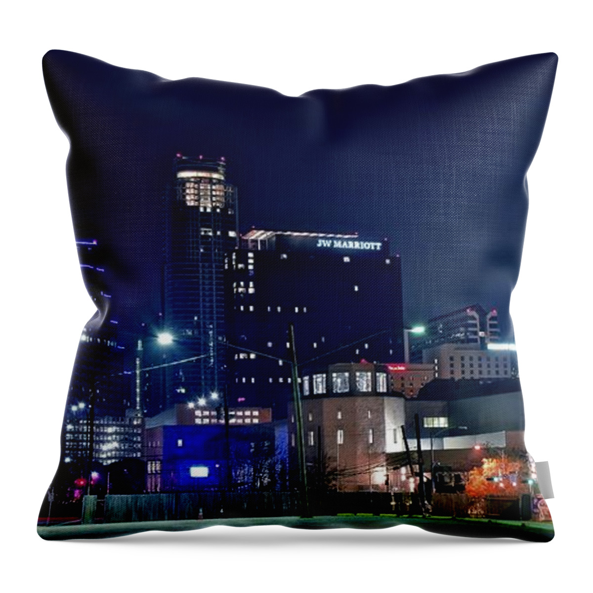 Austin Throw Pillow featuring the photograph Austin Unique Angle by Frozen in Time Fine Art Photography