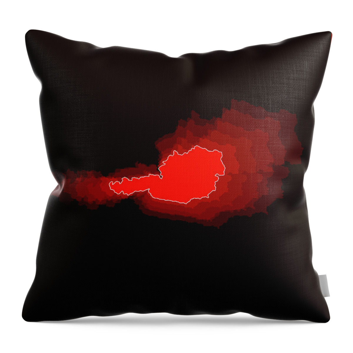 Map Of Austria Throw Pillow featuring the digital art Austria Radiant Map I by Naxart Studio