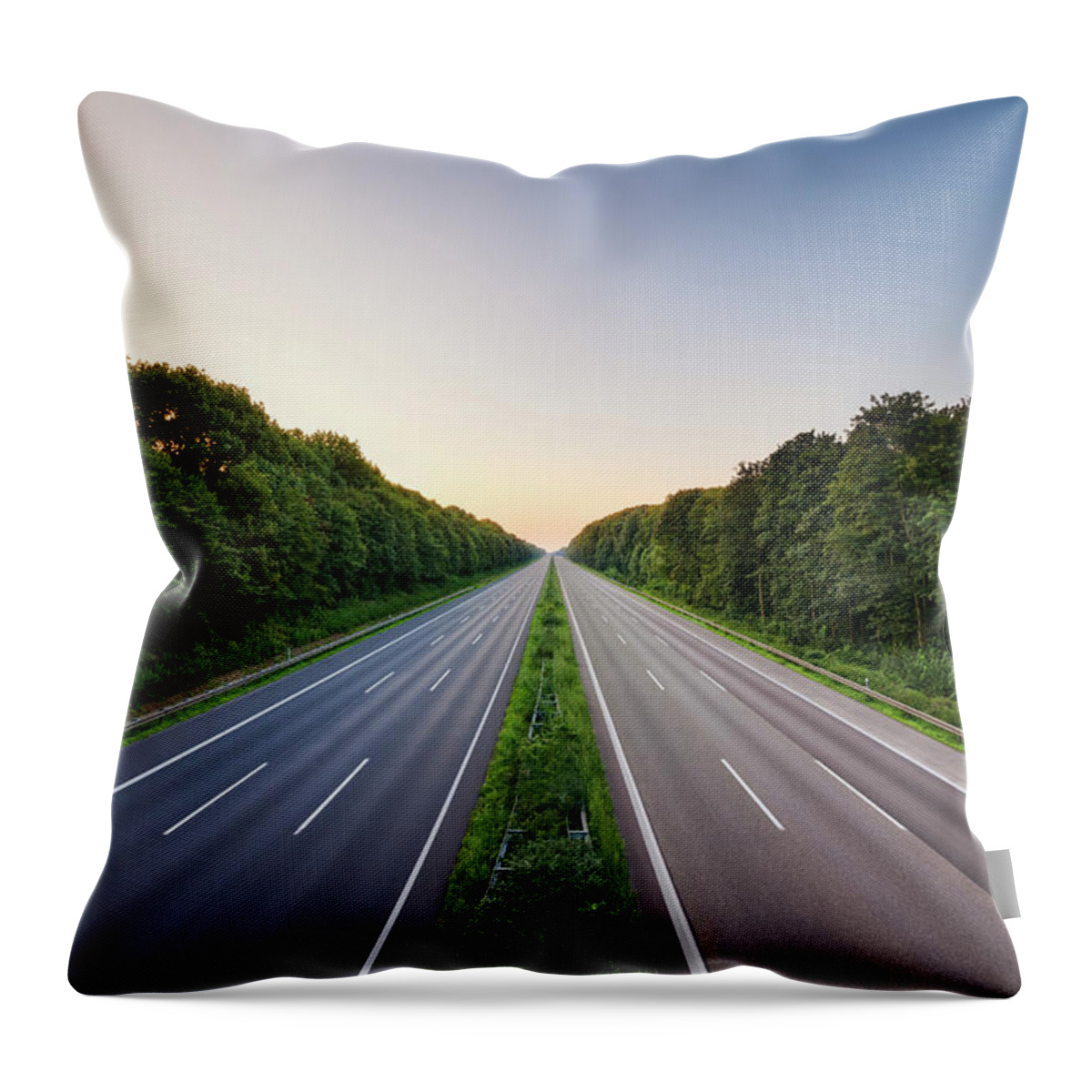 Autobahn Throw Pillow featuring the photograph Autobahn by Jorg Greuel