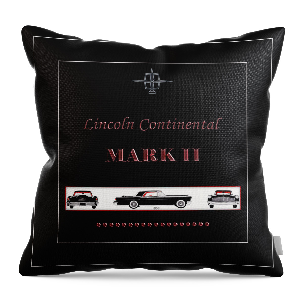 1956 Lincoln Continental Throw Pillow featuring the photograph Automotive Art 304 by Andrew Fare