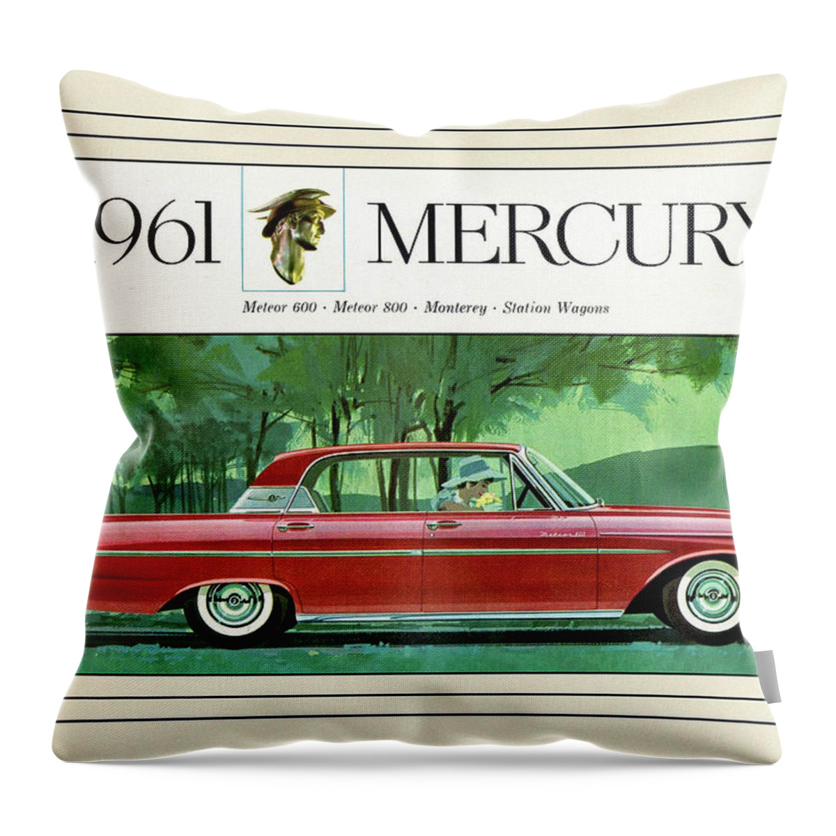 1961 Ford Mercury Meteor Throw Pillow featuring the photograph Automotive Art 454 by Andrew Fare