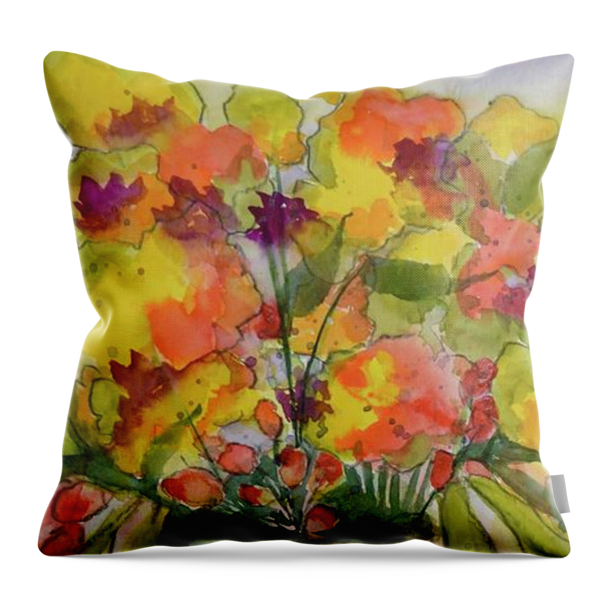  Throw Pillow featuring the painting Autumn Collage by Barrie Stark