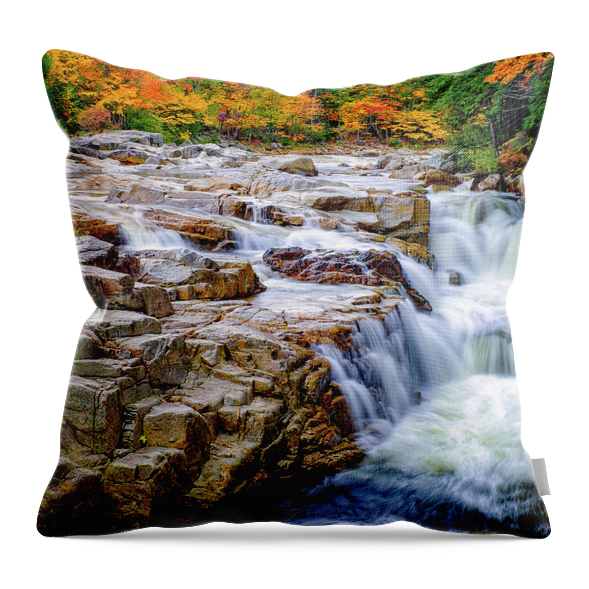 Albany Throw Pillow featuring the photograph Autumn Color at Rocky Gorge by Jeff Sinon