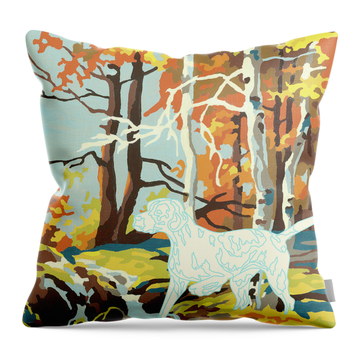 Activity Throw Pillow featuring the drawing Autumn by CSA Images