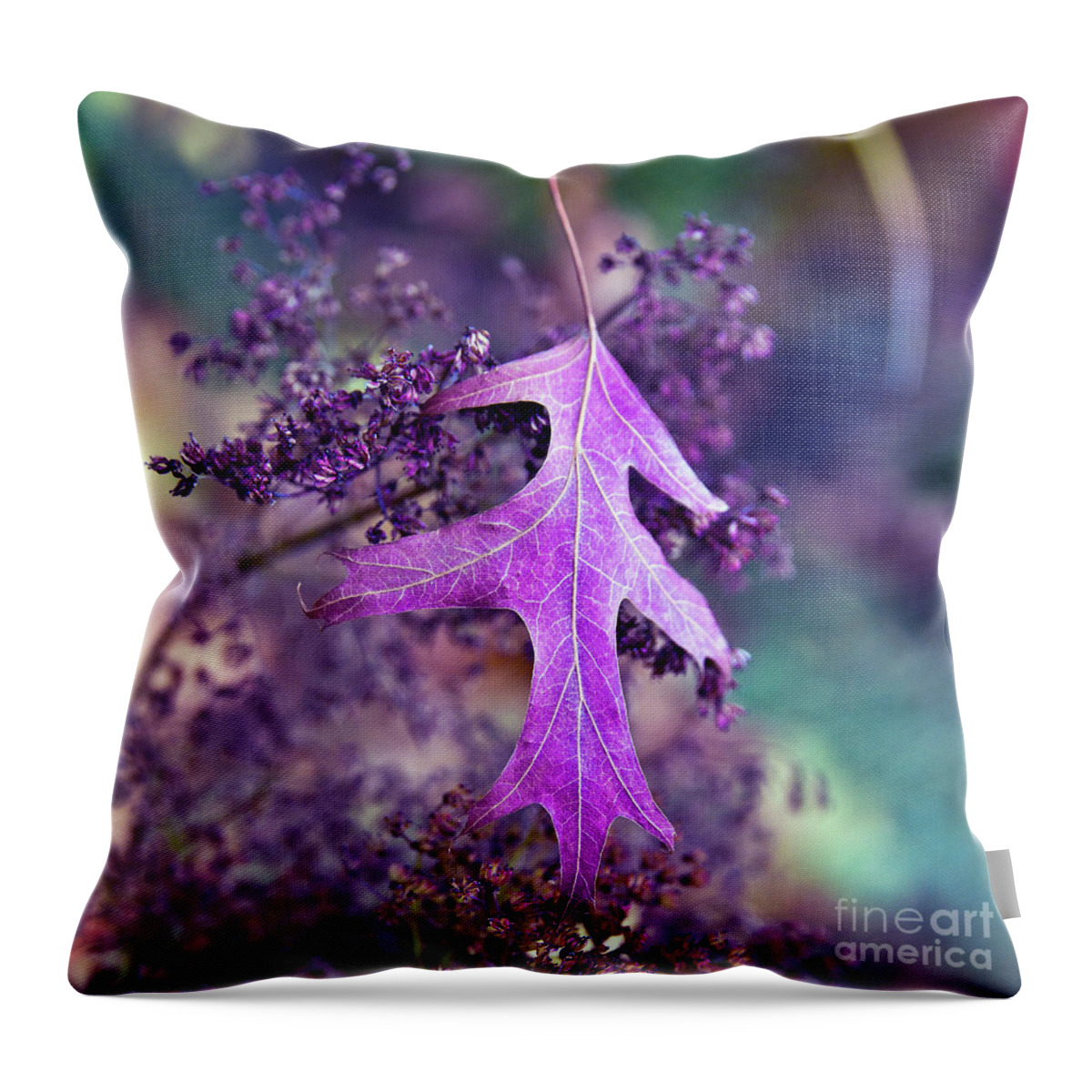 Autumnal Throw Pillow featuring the photograph Autumnal Ultra Violet Sound by Silva Wischeropp