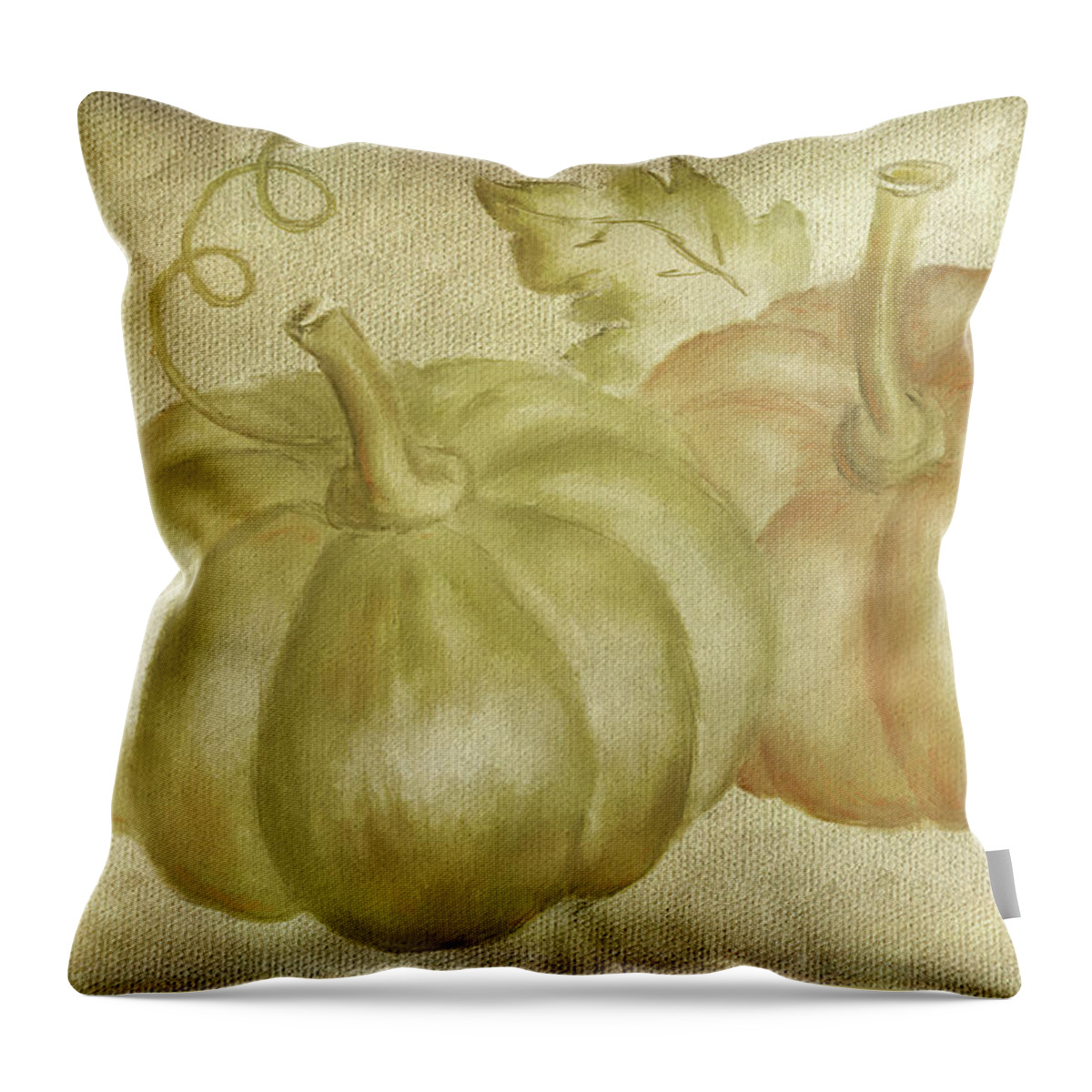 Pumpkin Throw Pillow featuring the digital art Autumn's Gifts by Lois Bryan
