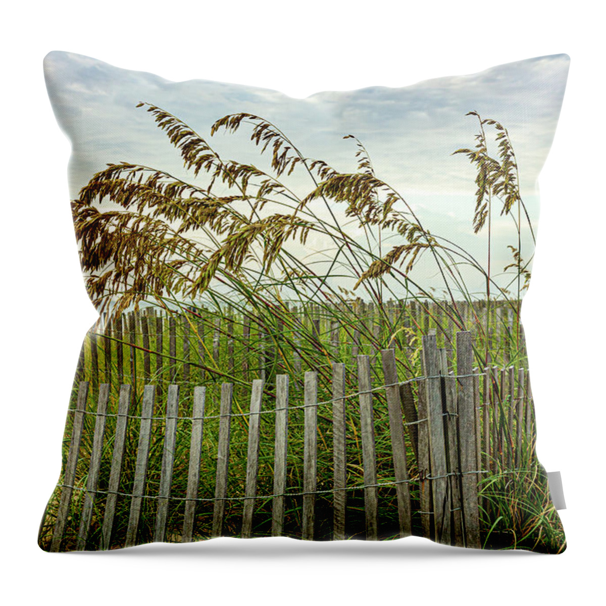 Ocean Throw Pillow featuring the photograph Avalon Sea Grass 2 by Donna Twiford