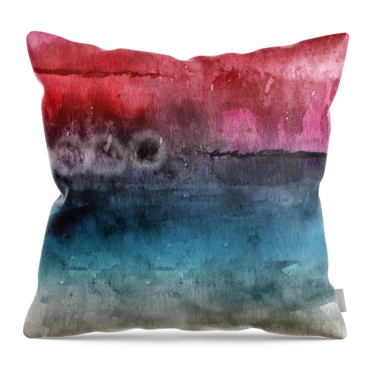 Abstract Throw Pillow featuring the painting Awakened 4- Abstract Art by Linda Woods by Linda Woods