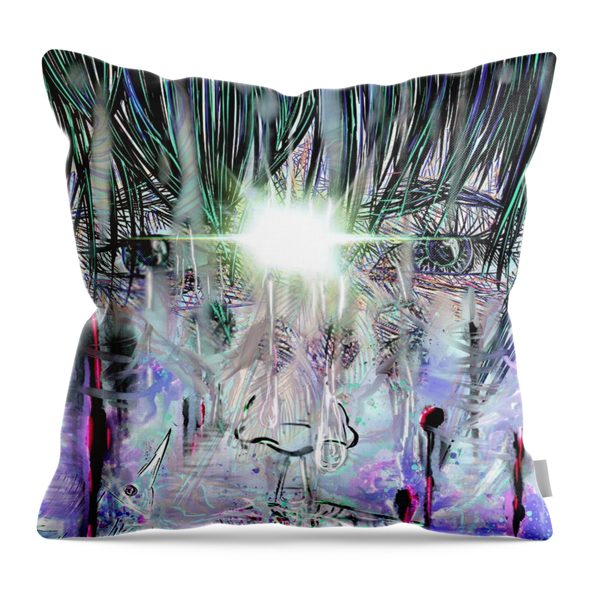 Aware Throw Pillow featuring the digital art Aware by Angela Weddle
