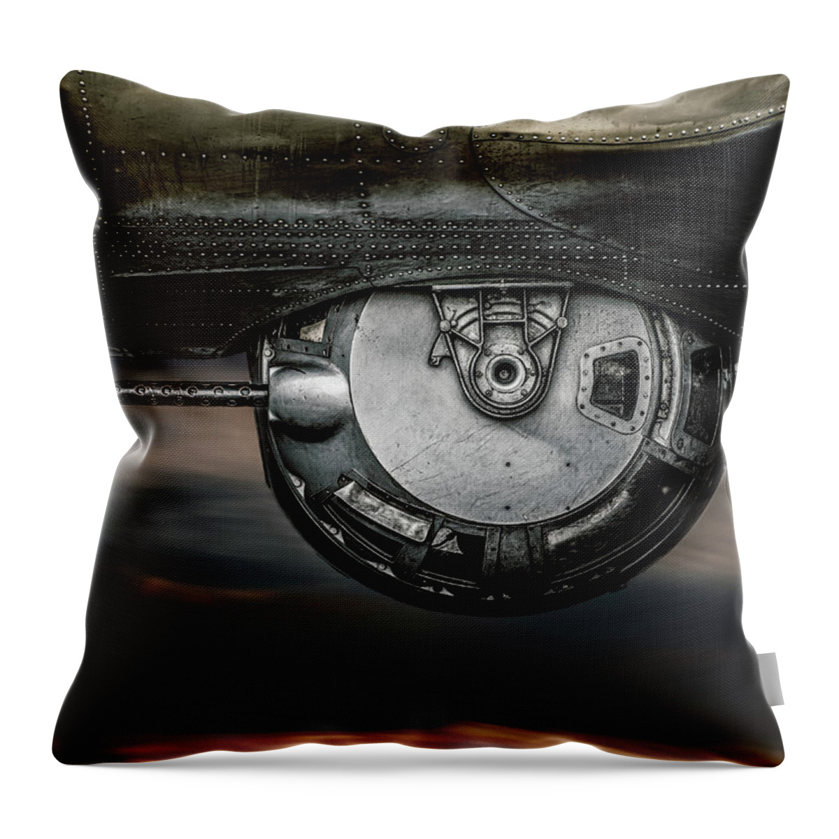 Ball Turret Throw Pillow featuring the photograph B-17 Gun Turret No 2 by Bob Orsillo