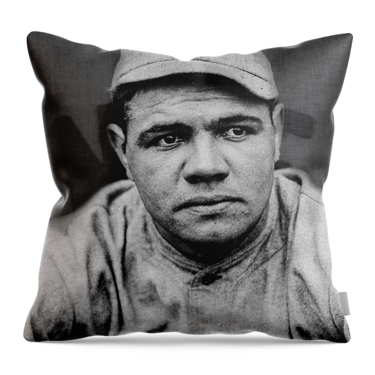 Babe Ruth Throw Pillow featuring the digital art Babe Ruth by Paul Lovering
