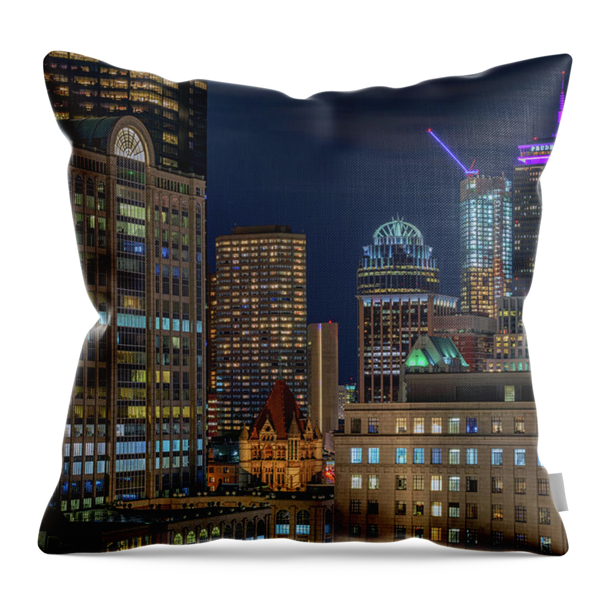 Boston Throw Pillow featuring the photograph Back Bay at Night by Kristen Wilkinson