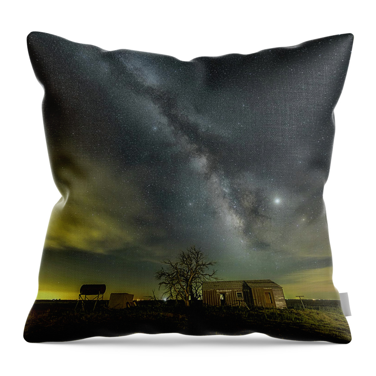 Milky Way Throw Pillow featuring the photograph Backyard With a View by James Clinich
