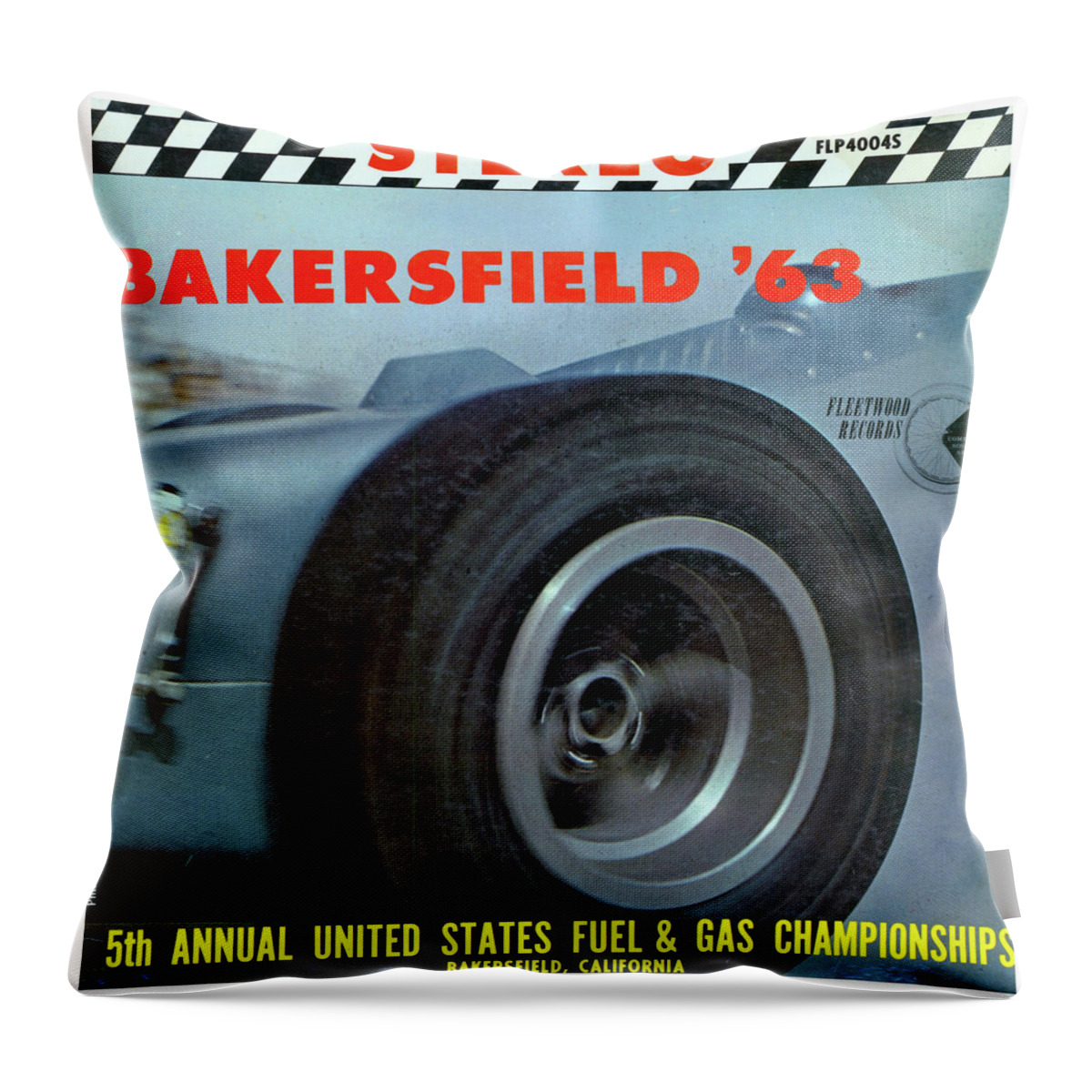Bakersfield Throw Pillow featuring the photograph Bakersfiled '63 Album Cover by Retrographs