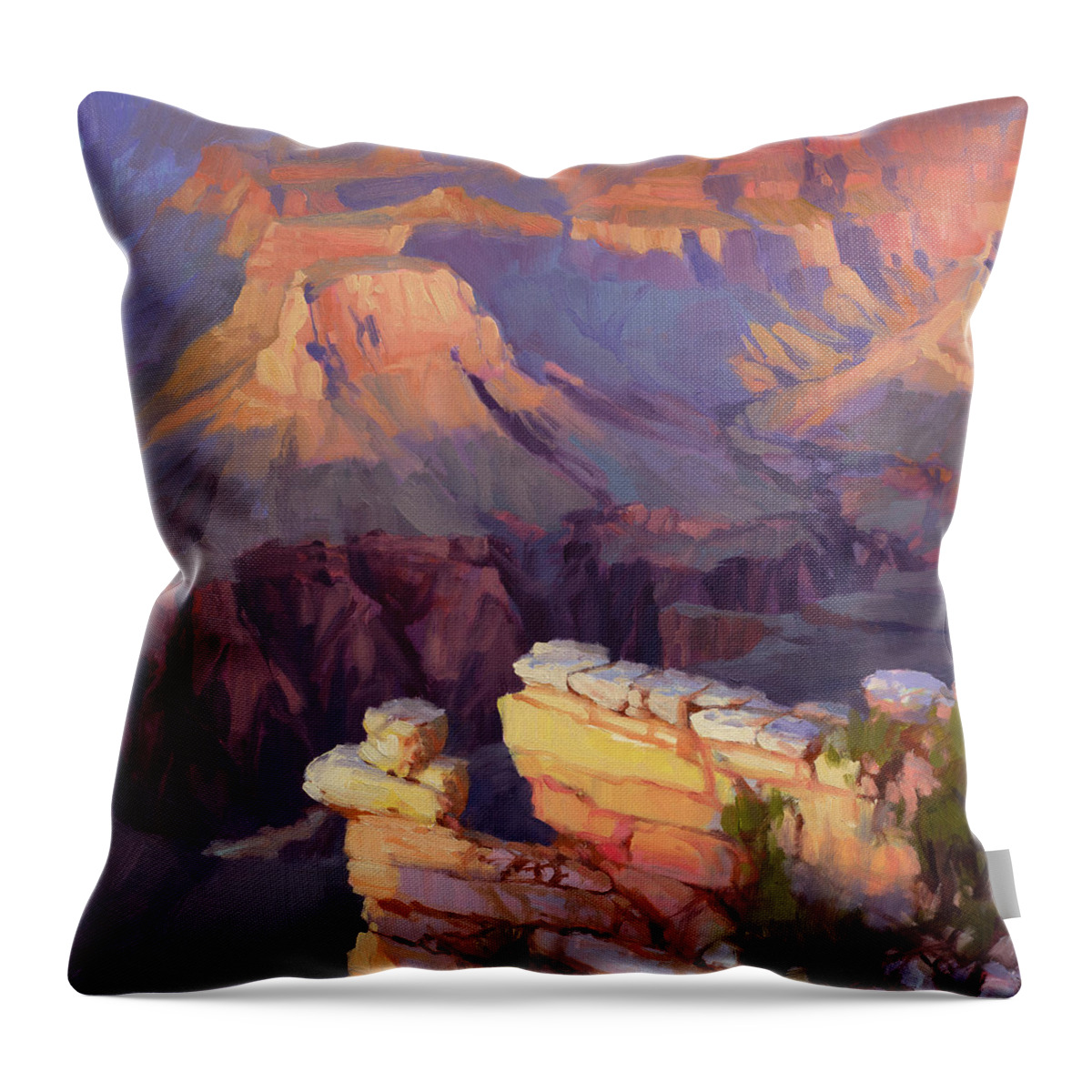 Southwest Throw Pillow featuring the painting Balancing Act by Steve Henderson